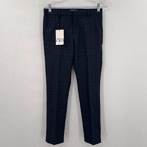 ZARA Girls Gray Plaid Trousers/Pants Size 11-12 NWT